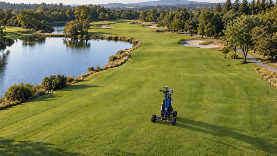Fairglide S1 electric golf trolley on a course